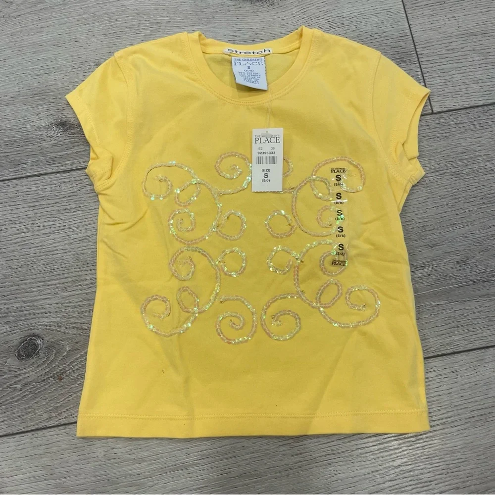 The Children's Place Yellow Swirl Design Tee